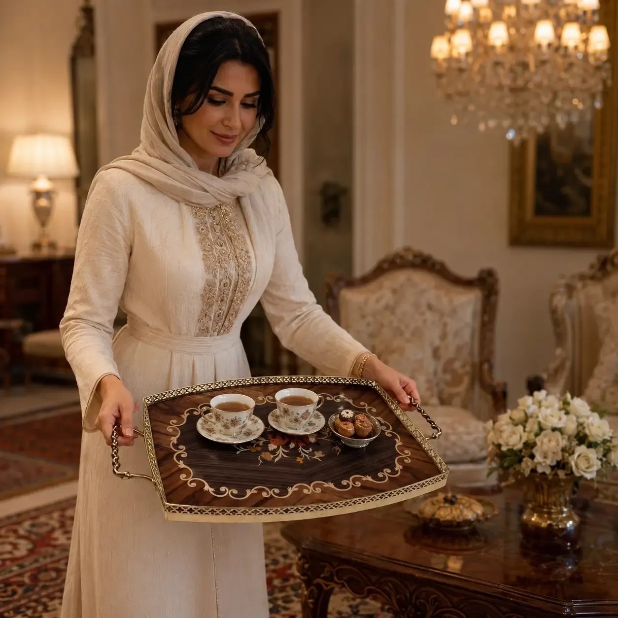 سینی چوبی، سینی چوبی معرق، سینی دست ساز، سینی معرق، سینی اِسمانتیک
